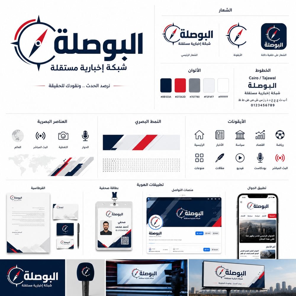 هوية بصرية - شبكة البوصلة الإخبارية