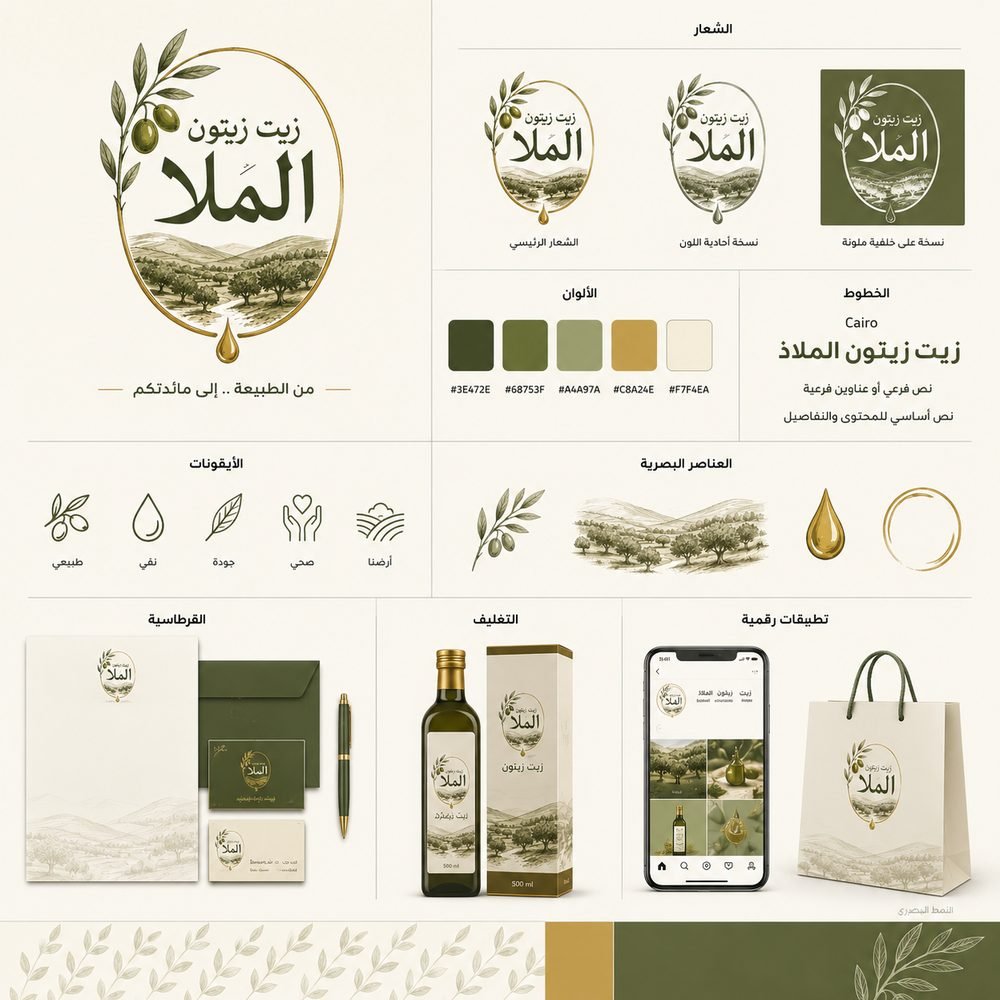 هوية بصرية - زيت زيتون الملا